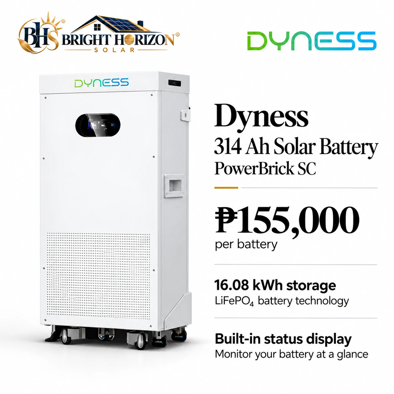 Dyness solar battery storage available through Bright Horizon Solar